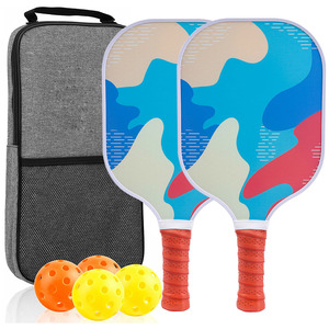 Juego de palas de pickleball de 13.4 mm con mango antideslizante de fibra de vidrio, 4 pelotas y bolsa Oxford para entrenamiento y recreación - Product Image 1