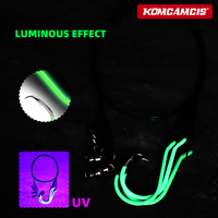 KOMCAMCIS M-004 Hameçon bec d'aigle tranchant en fil d'acier 1*7 brins, phosphorescent UV, avec émerillon à roulement, 3 packs de montages prêts à l'emploi pour eau salée 2026