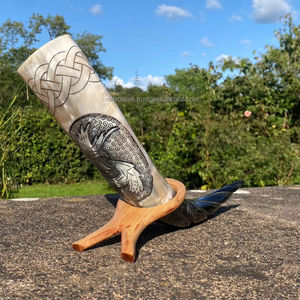 Taza con Asa de Cuerno de Animal Estilo Búfalo, Ecológica, Pulida Naturalmente, con Logotipo/Empaque Personalizado para Cerveza y Café, Venta al por Mayor - Product Image 1