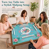 Tapis de jeu de mahjong pliable en caoutchouc naturel silencieux, antidérapant, imperméable et anti-rayures pour jeux de société