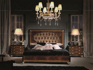 Set Camera da Letto in Legno di Lusso Stile Neo <span class=keywords><strong>Classico</strong></span> con Letto King Size - Product Image 2
