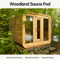 Cabina de Vapor de Madera para Spa Privado en Casa, con Control de Temperatura y Temporizador, Altavoz Bluetooth, Sauna Exterior Cuadrada