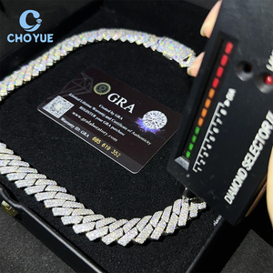925 Sterling Silver VVS Moissanite Diamond 15MM <b>Iced</b> <b>Out</b> Cuban Link <b>Chain</b> Buss Down Hip Hop Hip Hop Jewelry Necklace - Product Image 1