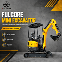 Mini-excavatrice FULCORE, best-seller européen et américain, avec pompe à triple engrenage dissimulée pour projets agricoles