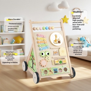 Marche-bébé en bois pour enfants avec chariot musical Orff - Jouet éducatif pour les enfants de 0 à 3 ans - Capacité de charge de 10 kg - Product Image 2