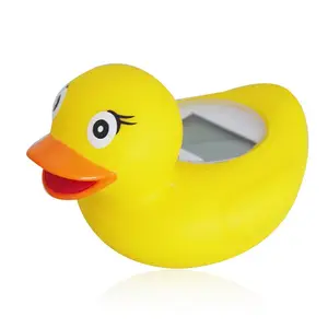 Klassische gelbe Enten form LED-Temperatur anzeige Schwimmendes Spielzeug Niedliches Tier Badezimmer Baby Bad Thermometer für Kleinkinder