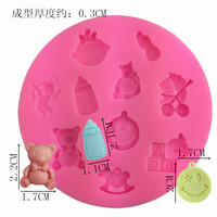 Moule en silicone rond 3D, motif lettres ABC classiques et populaires, pour poussette, chaise, citrouille, cheval, ours, ange, bonhomme de neige