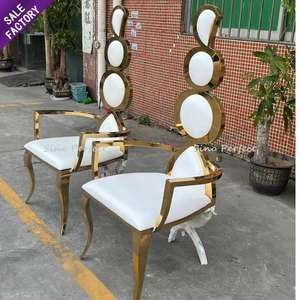 New <b>High</b> Back Stainless Steel French Banquet Dining <b>Chair</b> Wedding <b>Chairs</b> for Hotel and Wedding Event - Product Image 1