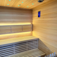 Sauna de Madera de Hemlock Natural, Material Ecológico de Primera Calidad, Textura Suave, Sauna de Madera de Cedro para Uso Diario a Largo Plazo