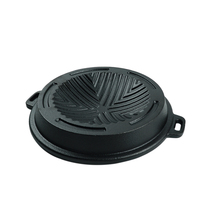 Poêle à frire en fonte pré-culottée antiadhésive de 28 cm, personnalisable, avec surface grillée surélevée pour tortillas, fajitas, crêpes, compatible four