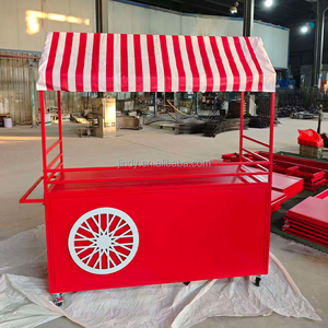 Chariot à bonbons en métal décoratif personnalisé pour parc, rue, <span class=keywords><strong>boutique</strong></span>, décoration de <span class=keywords><strong>mariage</strong></span>, chariot de nourriture mobile sur roues à vendre - Product Image 4