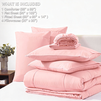 Set Sprei Quilted Pink Modern Mewah 7-Piece Baru Diluncurkan, Set Tempat Tidur yang Dapat Disesuaikan, Cocok untuk Semua Musim