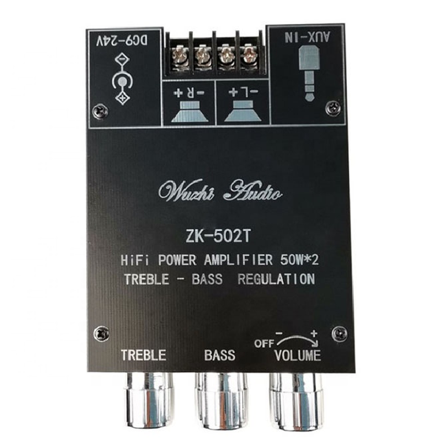 ZK-502T TPA3116D2 Blue  tooth 5.0 Subwoofer Amplifier Board 2.0 Channel High Power Audio Stereo 2*50W