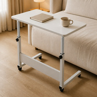 Table de chevet mobile réglable avec roulettes pour canapé, chambre, travail sur ordinateur portable et bureau à domicile