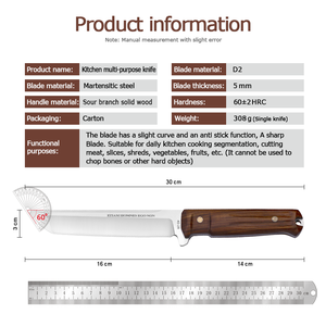 Couteau utilitaire de cuisine à faire soi-même Hunter Butcher Skinning & Paring Lame en acier pour fruits avec manche en bois personnalisable Oem supporté - Product Image 6