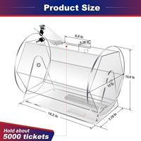 Tambour de tirage au sort en acrylique sur mesure Boîte de tirage au sort transparente Grande capacité pouvant contenir 5000 billets pour les jeux de loterie Bingo Raffle Balls