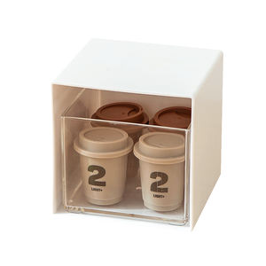 Multifunctional plastic transparent tea bag storage box home coffee capsule desktop storage and organization