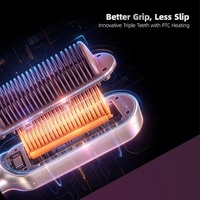 Brosse à cheveux chauffée par vapeur RUCHA Professional 3-en-1, affichage LCD, modèle PTC, pour salon