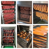 Four à fumage automatique YXL-50 à commande PLC en acier inoxydable SUS304 de 50 kg pour la cuisson et le séchage de saucisses, jambons, poulets et poissons