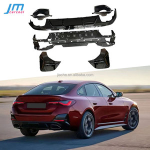 Parachoques trasero para coche BMW, kit de parachoques trasero de ABS con garganta trasera y soporte para serie 4 G26 425i <span class=keywords><strong>430i</strong></span> <span class=keywords><strong>M</strong></span> <span class=keywords><strong>Sport</strong></span> Sedan <span class=keywords><strong>2021</strong></span> + negro brillante - Product Image 1