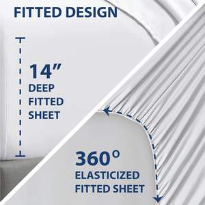 Lakens Set 100 Katoen Van China 200 400 1000 Draad Telling Effen Geverfd Lakenset 4 Stuks Beddengoed Set Full Size Wit Katoen - Product Image 4