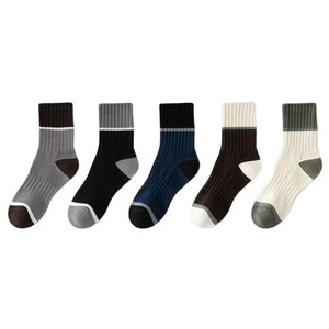 Men's Crew Socks Color Blocking Polyester Anti-Foul Autumn Winter Casual Socks - Product Image 5