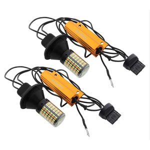 Luces de freno LED de doble color T20 3157 3014 168SMD 1157 decodificadas, intermitentes y luces traseras antiparpadeo. - Product Image 2