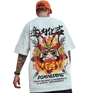 เสื้อยืดผู้ชายทรงหลวม ผ้าฝ้าย 100% ระบายอากาศดี สไตล์วินเทจ พิมพ์ลายเต็มตัว แขนไขว้ ดีไซน์เนอร์แบรนด์คุณภาพสูง รับผลิตตามสั่งขายส่ง - Product Image 6