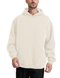 High Quality Oversized Customisable <b>Hoodies</b> No <b>String</b> Custom Print Heavyweight French Fleece Pullover Hoodie - Product Image 4