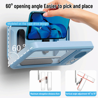 Haut-parleur sans fil à écran tactile étanche avec support de téléphone pour la douche Coque de téléphone murale dans la salle de bain pour la douche