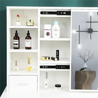 Coiffeuse blanche de style européen, armoire à bijoux, miroir, rangement de maquillage, commode