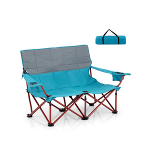 Canapé de camping pliable surdimensionné avec porte-gobelets, rembourrage épais, cadre en aluminium pour la plage, les voyages et l'extérieur - Product Image 1