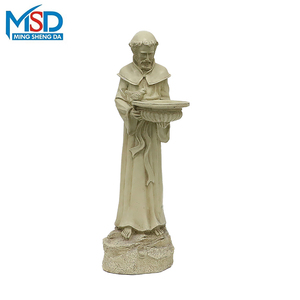 Estatua de San Francisco Hecha a Mano en Resina con Baño para Pájaros, Decoración Religiosa para Jardín, Forma Personalizada, Modelada a Mano para Uso en Interiores y Exteriores - Product Image 2