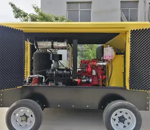 Portable Diesel Engine 350Cfm 360Psi Mining Used Rotary Screw Air Compressors For Drilling Rig