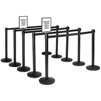 Poteaux de Sécurité avec Bande Rétractable de 2 m pour Barrières de File d'Attente et Contrôle des Foules - Ensemble de Poteaux de Sécurité