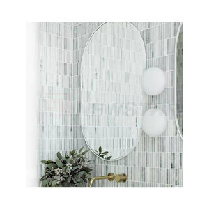Newstar Stone Custom Green Curve Fluted <strong>Marble</strong> Column <strong>Tiles</strong> Wall Facade Panel Mosaic Fluted <strong>Tiles</strong> - Product Image 3