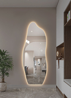 Miroir de salon sans cadre à LED, miroir de barbier lumineux, miroir de salle de bain pleine longueur à LED, vente directe d'usine