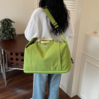 Sac de voyage courte distance avec fermeture éclair et poignée en nylon, sac de sport unisexe imperméable grande capacité