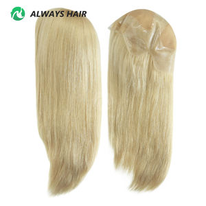 Perruque complète en dentelle française transparente MW46, 16 pouces, <span class=keywords><strong>cheveux</strong></span> humains blonds Remy chinois, nouée à la main, densité 130%, teinture plus claire uniquement - Product Image 1
