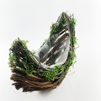 Pot en rotin de haute qualité, nouveau design en forme de bateau, pour la décoration de jardin et de maison, idéal pour les orchidées et les herbes.