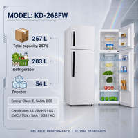 Réfrigérateur-congélateur 268L No Frost avec distributeur d'eau, commande électronique, flux d'air multiple, porte réversible et congélateur supérieur