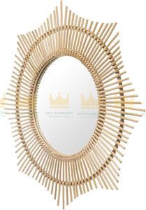 Ratán redondo moderno para espejo de pared Halo, decoración costera para baño, dormitorio y hogar, espejo decorativo para sala de estar - Product Image 3