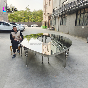 Mesa de Comedor de Acero Inoxidable con Forma de Ojo LEDA, Muebles Modernos para Hoteles, para Banquetes y Eventos - Product Image 2