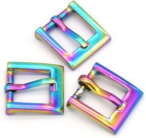 Strap Buckle Square Center Bar Buckles Pin Buckle Plated Buckle Belt Buckle <b>Bracelet</b> Buckle For Bag Luggag Shoes Mm PCS <b>Rainbow</b> - Product Image 3