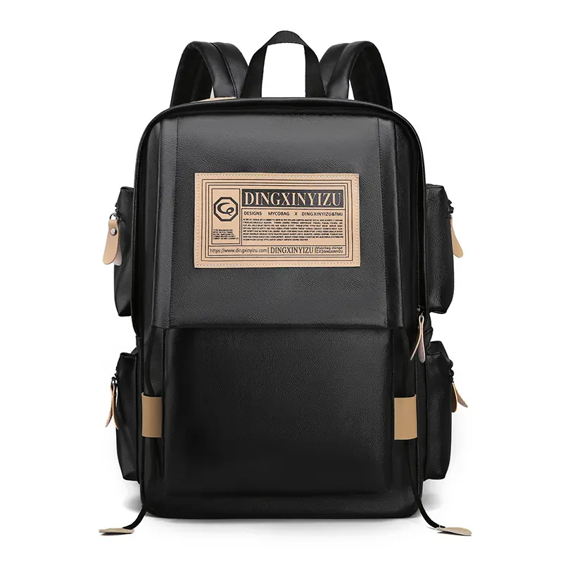 Marksman PU material 15.6 inch wear-resistant junior high school bags laptop backpack Japanese trend travel bag