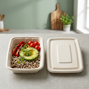 Contenedor de Alimentos Rectangular Moderno de 750 ml, Moldeado en Pulpa, Ecológico y Desechable, Solución de Empaque Sostenible, Oceanic Global, Superventas - Product Image 1