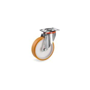 TELLURE ROTA-Roues en polyuréthane 667314 TR', centre en polyamide, support de plaque supérieure pivotante type PX-largeur de roue 40mm, ø 150 mm - Product Image 1