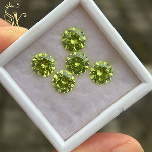 Toptan 12.0mm 3.0mm 5A + Apple yeşil renk CZ taşlar sentetik elmas taşlar gevşek CZ taş yuvarlak kesim kübik zirkonya - Product Image 5