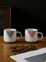 Taza de Cerámica Moderna de 150 ml con Borlas Geométricas Estilo Bohemio, Taza de Café Retro con Diseño Moteado, Saludable y en Stock