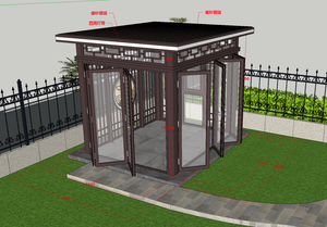 नए चीनी शैली मंडप एल्यूमीनियम मिश्र धातु लाउवरिड मंडप आउटडोर सनशेड और वर्षा प्रमाण परिदृश्य रैक - Product Image 2